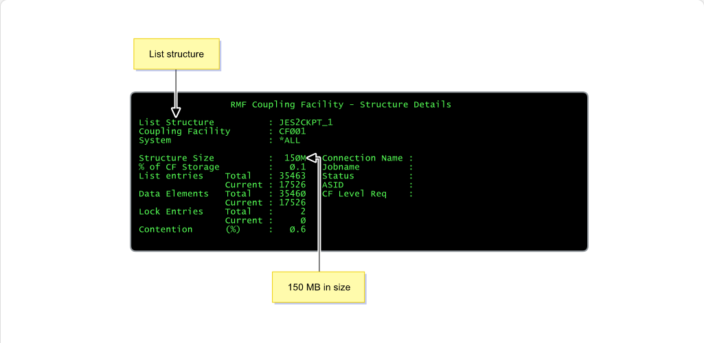 Configuring JES2 JES2 Checkpoint Definition: Configuring JES2 - Coupling Facility Structure screenshot