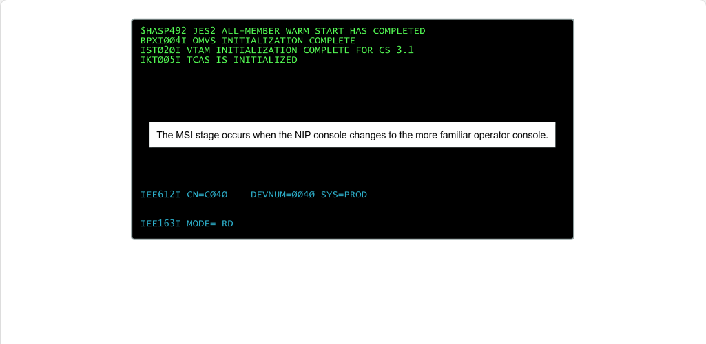 Initializing the z/OS System IPL Phases: Initializing the z/OS System - Master Scheduler Initialization screenshot